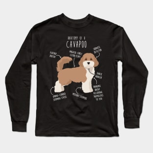 Parti Cavapoo Dog Anatomy Long Sleeve T-Shirt